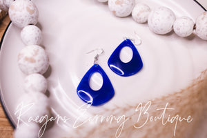 Blue Acrylic Cutout Earrings