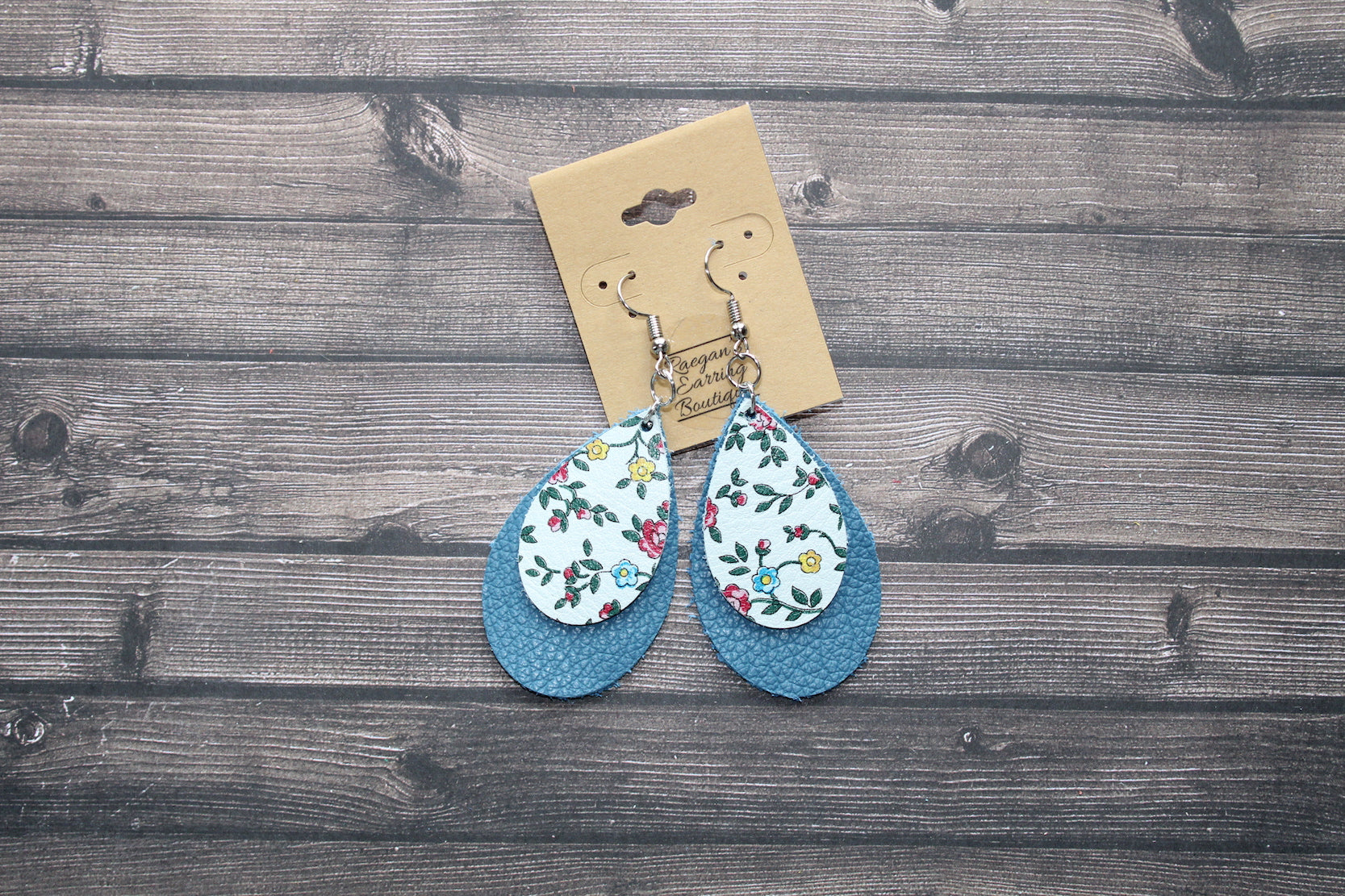 Blue Layered Floral Teardrops
