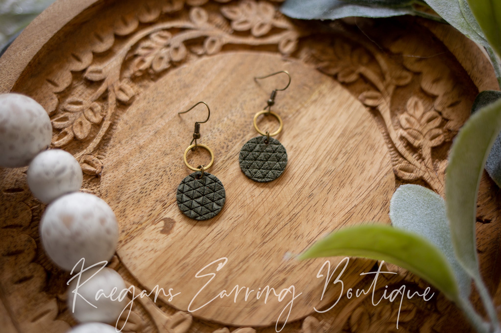 Small Stacked Circle Dangles — Army Triangles