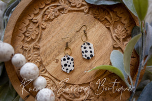 Hexagon Cork Earrings: Dalmatian