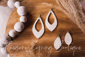 White Cork Gem-Shaped Earrings