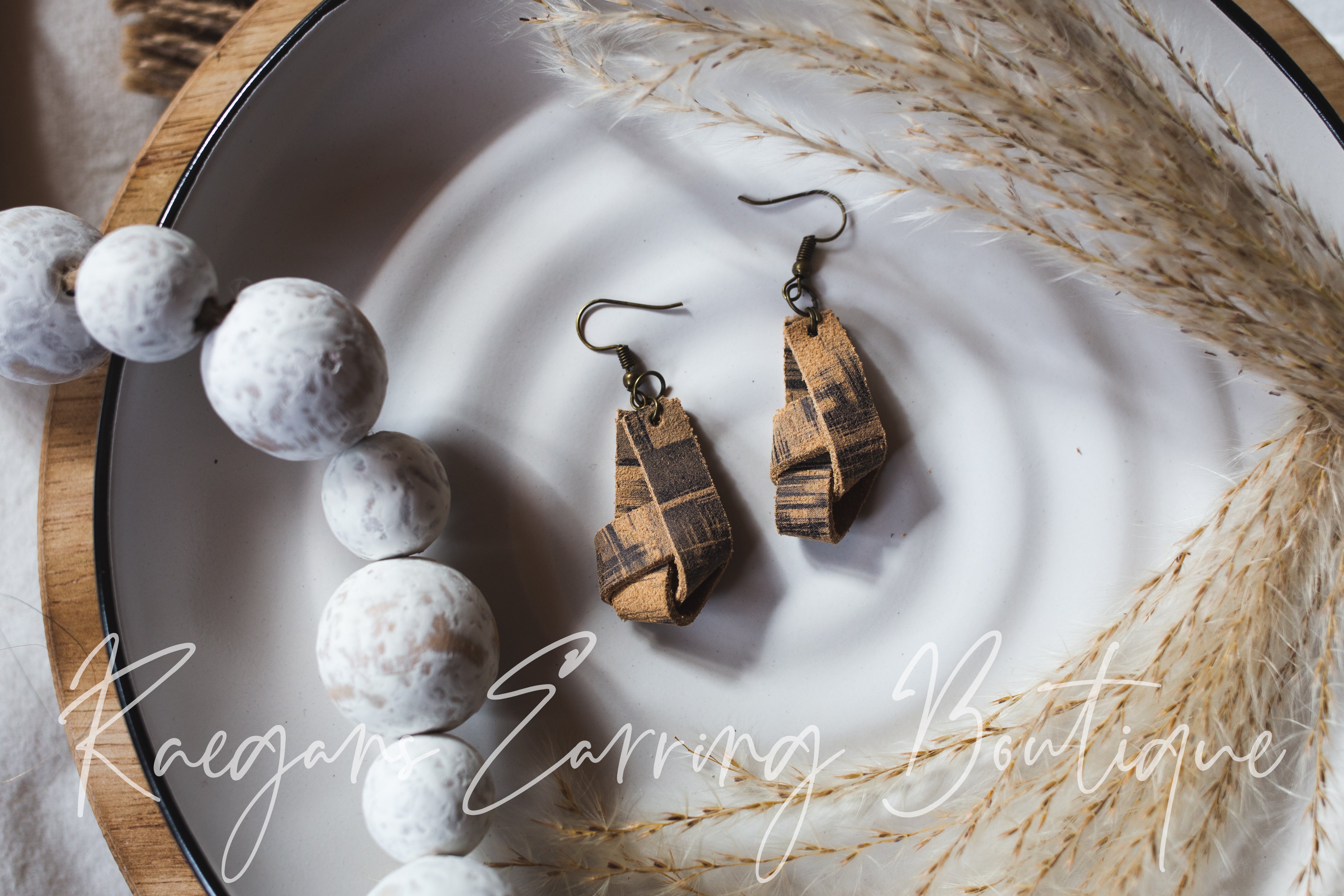 Abstract Camo Knot Earrings